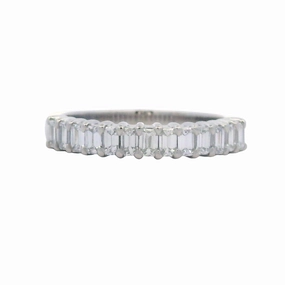 Custom Symbol Platinum Emerald Cut Diamond Anniversary Band - 0.75 Carat Total Weight