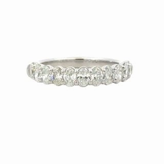 Branded Gift Platinum Oval Diamond Anniversary Band (1.20cttw)