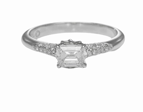 Platinum Straight Emerald Cut Diamond Engagement Ring (.86cttw) Sturdy Accessory