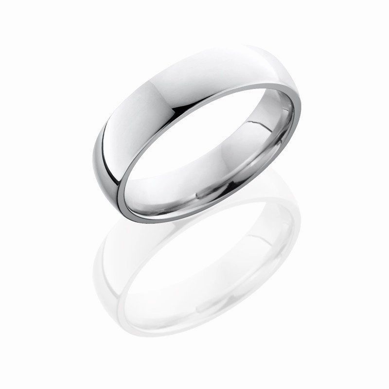light texture Comfortable item Polished Domed Cobalt Chrome Wedding Band 6mm