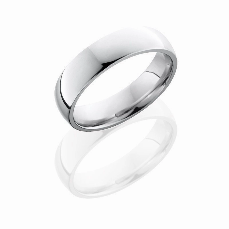 Elegant Simplicity Balanced Contour Polished Domed Cobalt Chrome Wedding Band 6mm