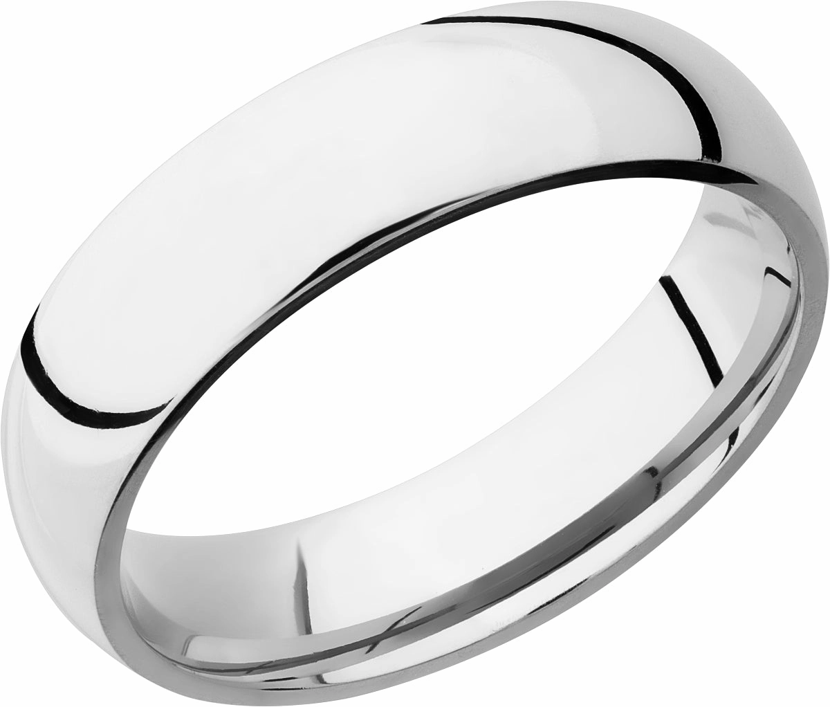 Polished Domed Wedding Band Platinum 6mm Wide Practical Use