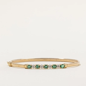 Emerald & Diamond Bracelet | 0.60ctw, 0.02ctw | 7" | Weekend Chic Quick Layer