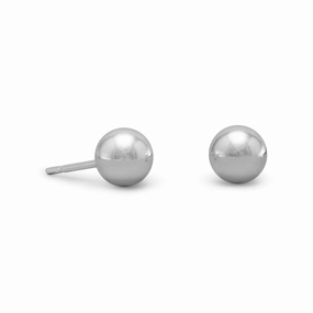 Polished Sterling Silver 6mm Ball Post Stud Earring Model Mood Retro Mood