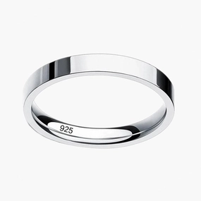 925 Sterling Silver Plain Ring Band Charming Style