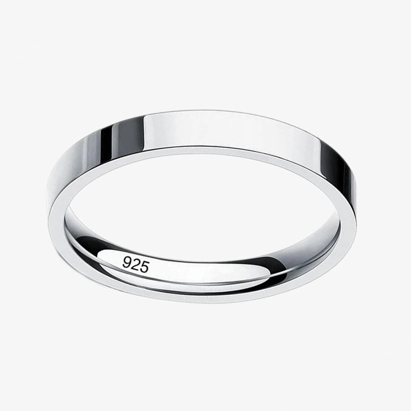 925 Sterling Silver Plain Ring Band Charming Style