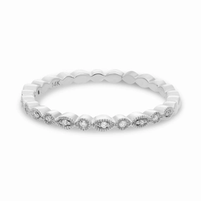 Everyday Style 14K WHITE GOLD MARQUISE AND DOT DIAMOND BAND