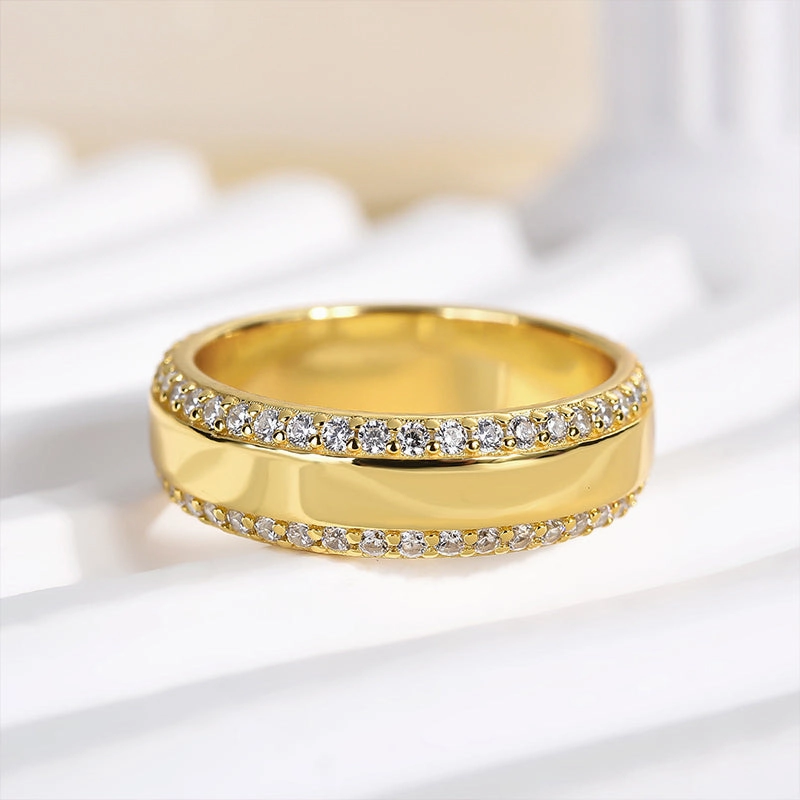 Louily Unique Wide Wedding Band For Women In Sterling Silver Fashion Touch