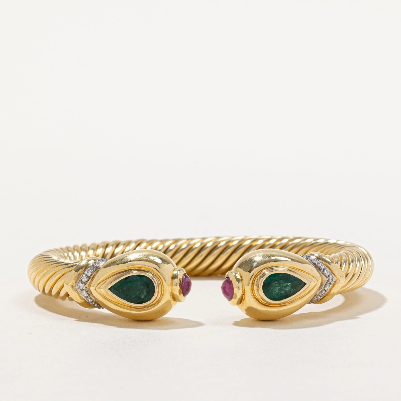 Multi Gemstone Open Bangle | 4.41ctw | 6-7" | Classic Jewelry Design