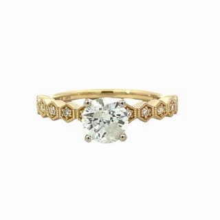 14 Karat Yellow/White Gold Hidden Halo Engagement Ring (1.08cttw) Luxury Motion Holiday Choice