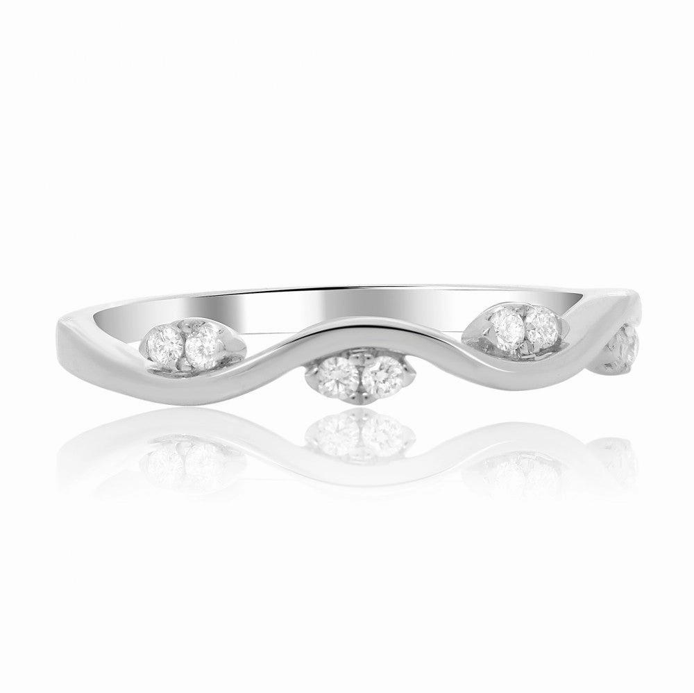 White Gold & Diamond Wave Band Personal Work