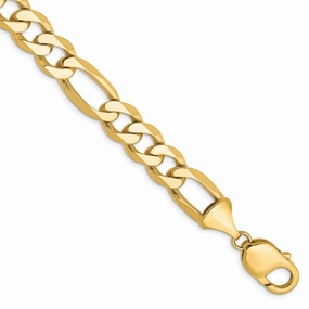 14K 9 inch 10mm Flat Figaro with Lobster Clasp Chain Unmatched Style