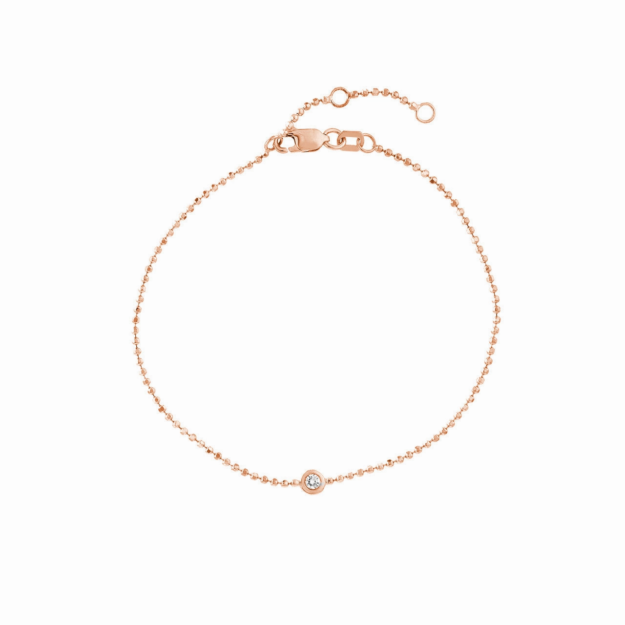 14k Gold Single Diamond on Bead Bracelet Desert Dream Just Made