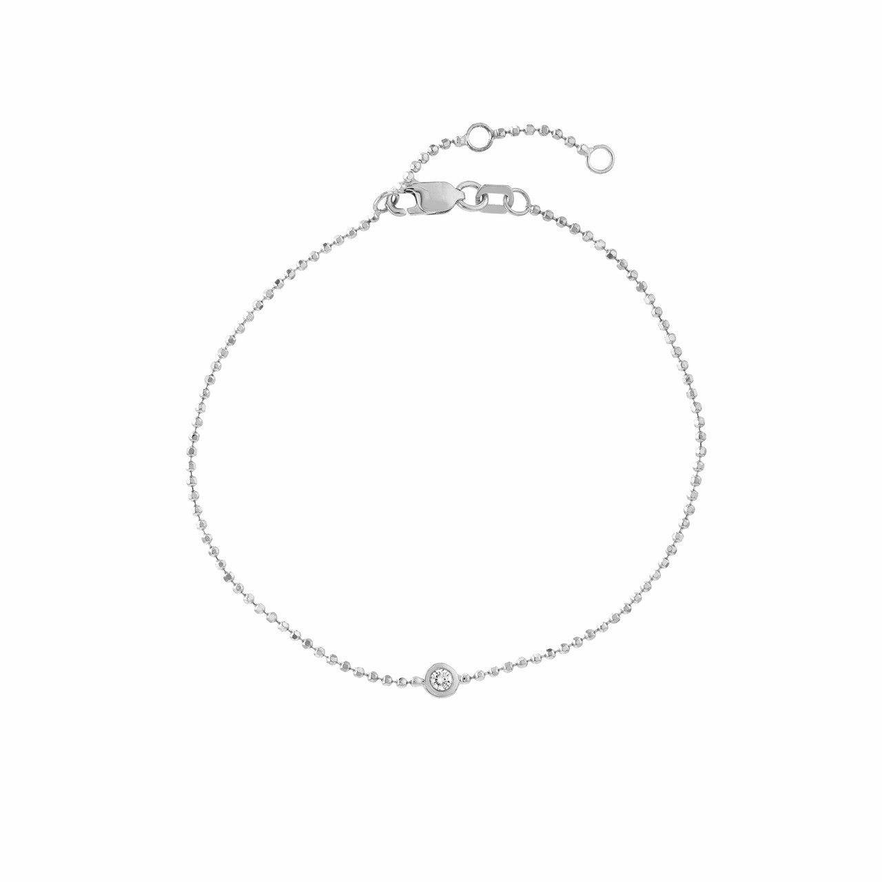 14k Gold Single Diamond on Bead Bracelet Old-World Charm Holiday Specials