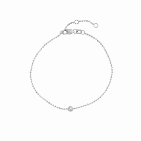 14k Gold Single Diamond on Bead Bracelet Old-World Charm Holiday Specials