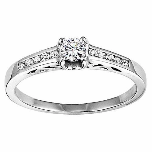 Trendy Edge Princess Cut Diamond Engagement Ring 14K White Gold
