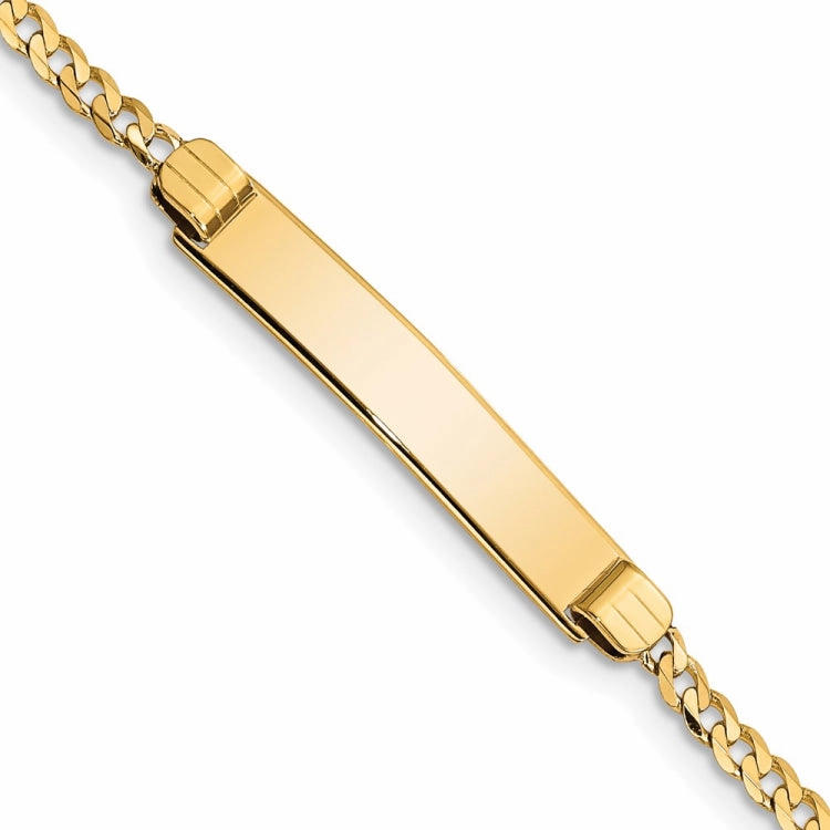 Happy Synthesis 14k Polished Solid Chain/Solid Plate Curb Link 26x5mm Plate 5.5 inch Baby/Child ID Bracelet