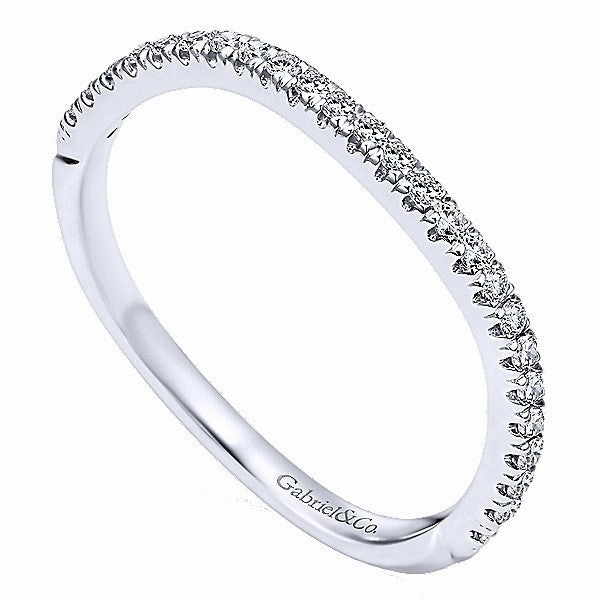 Prong Set Contoured Diamond Band  .17 Cttw 14k White Gold 209B Custom Article