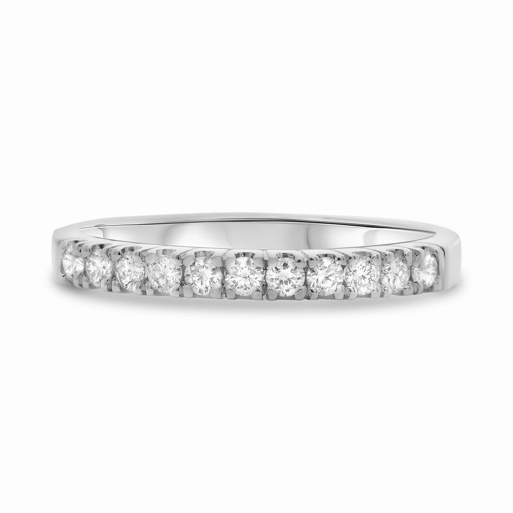 Prong Set White Diamond Band Classic Memento