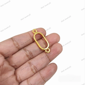 Resin Rakhi Resin Bracelet Bezels Golden capsule Resin rakhi bezel connector spherocylinder open resin connectors resin frame bracelet links RRB3 Vibrant color Seasonal Finish