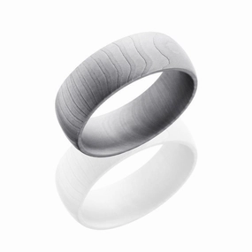 Tiger Stripe Pattern Damascus Steel Wedding Band 8mm High-End Statement Petite Accessory