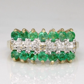 Vivid Charm Emerald & Diamond Illusion Set Ring | 0.50ctw, 0.02ctw | SZ 6 |