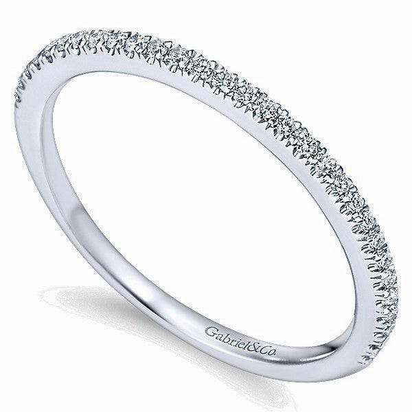 Unique Statement Neutral Feature Prong Set Round Diamond Band .14 Cttw 14k White Gold 189B