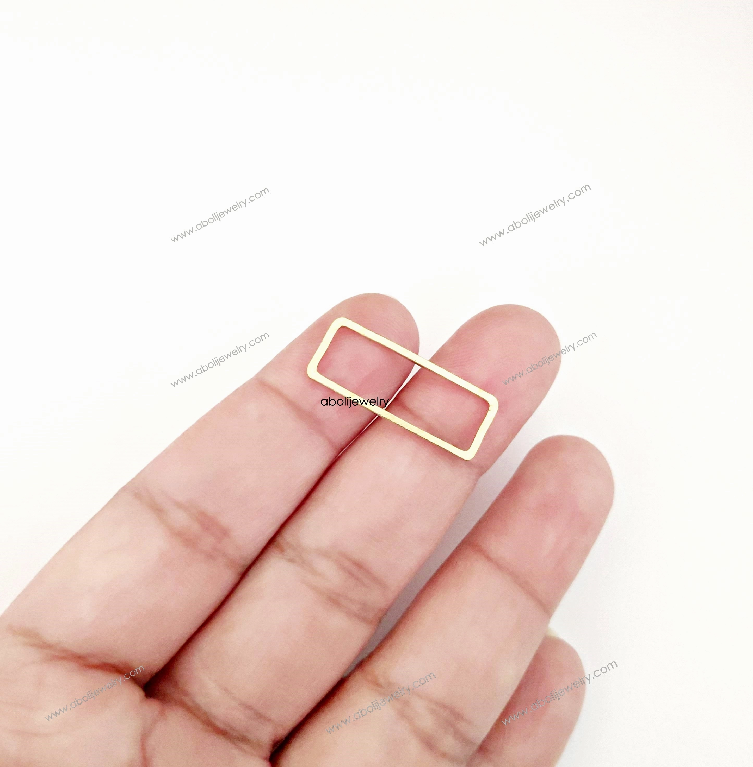 Raw brass rectangle resin bezel connector bezel RBC9 1 charm Night Appeal Starry Night