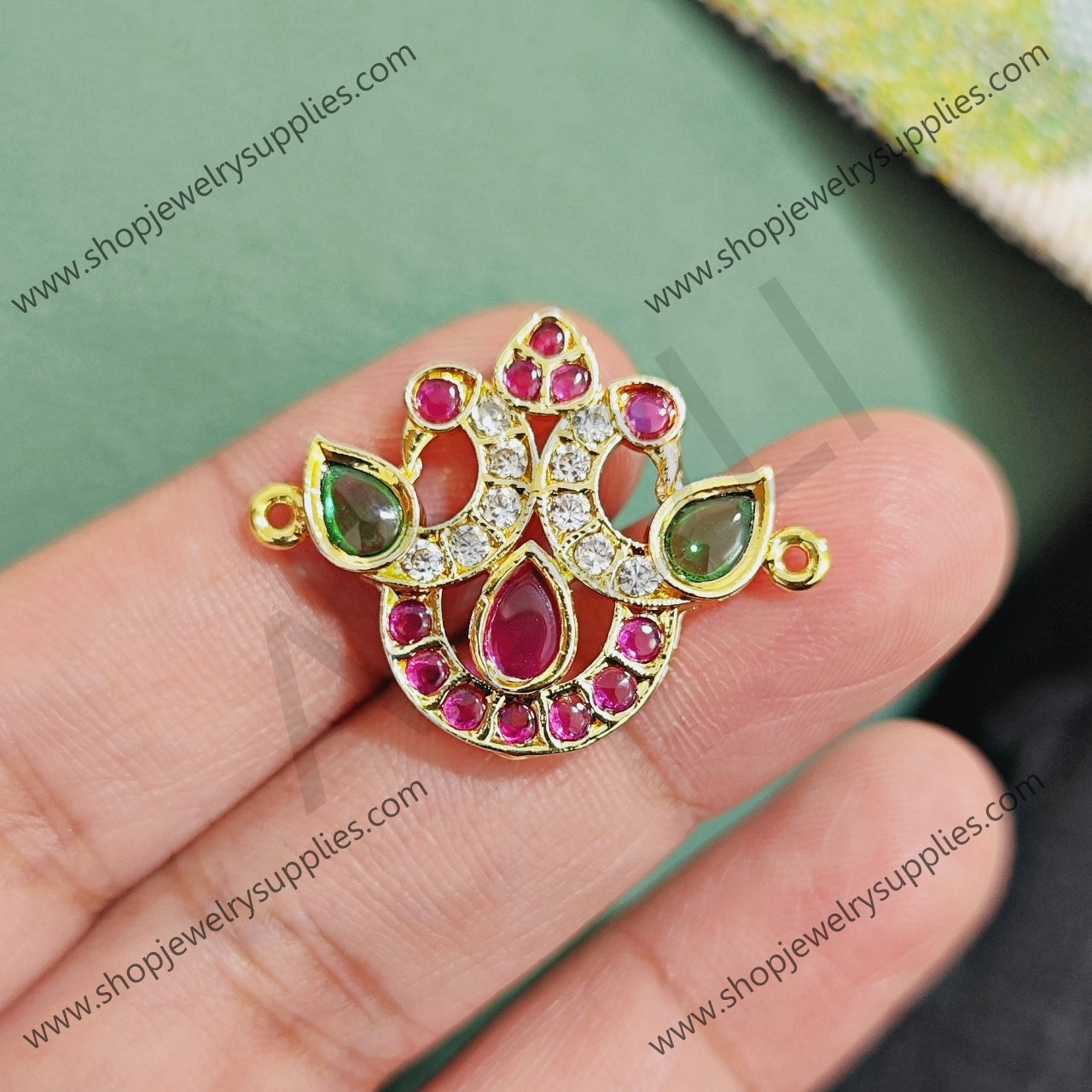 Real AD stone peacocks connector link kundan stone 1 piece IAKK22 Gift Fit Glam Light
