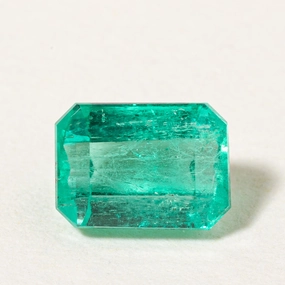 Shimmering Effect Rectangular Cut Corner Columbian Emerald | 1.20ct |