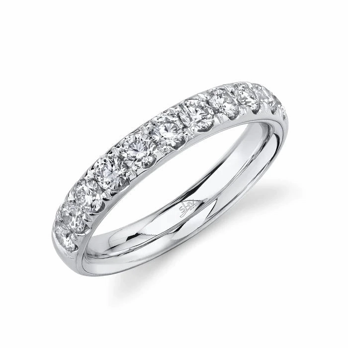 14K White Gold 0.90cttw Diamond Wedding Band Gloss Detail