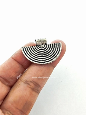 Oxidised silver tribal pendant boho earrings concentric circle charm SP31 Fashion Layer