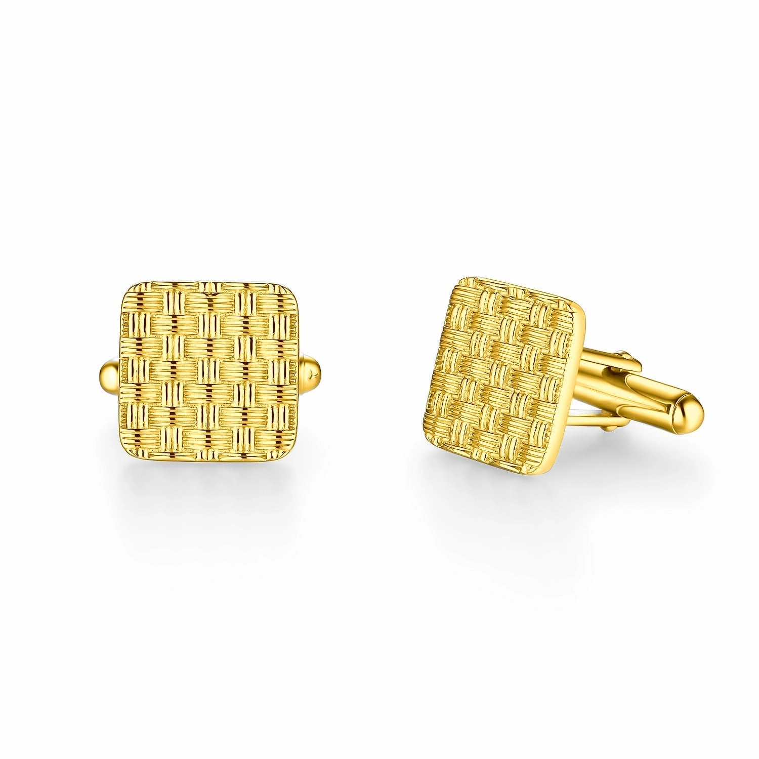 Timeless Shine Craftwork Rhodium Plated or Gold-plated Sterling Silver Weave Cufflinks