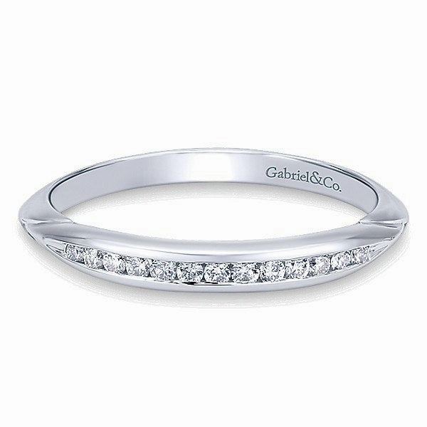 New collection Hypoallergenic Adornment Channel Set Diamond Wedding Band .13 Cttw 14K White Gold 204B