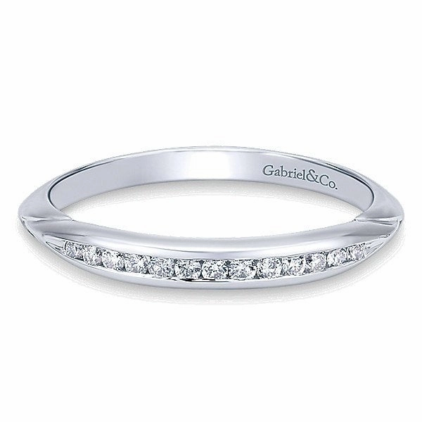 Channel Set Diamond Wedding Band .13 Cttw 14K White Gold 204B Glamorous Article Excellent Appearance