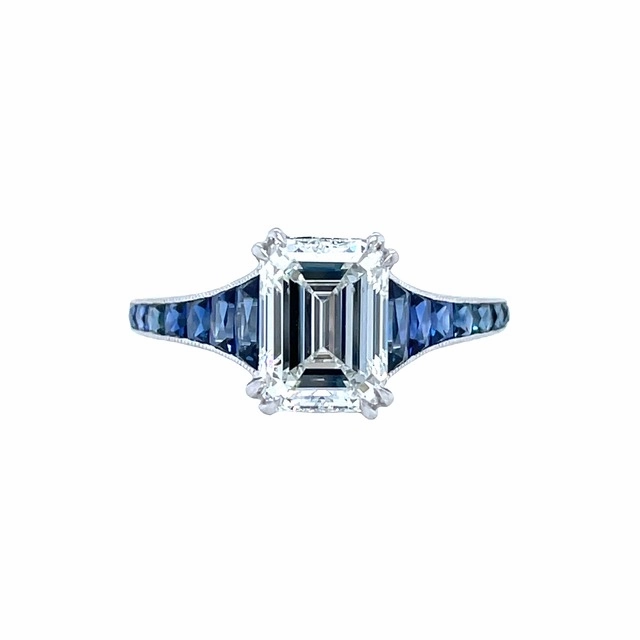 Platinum Emerald Cut Diamond Engagement Ring (3.06cttw) Chic Embellishment Digital Product