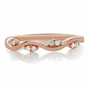 Fashionable Expression Classic Adornment Rose Gold & Diamond Wave Band