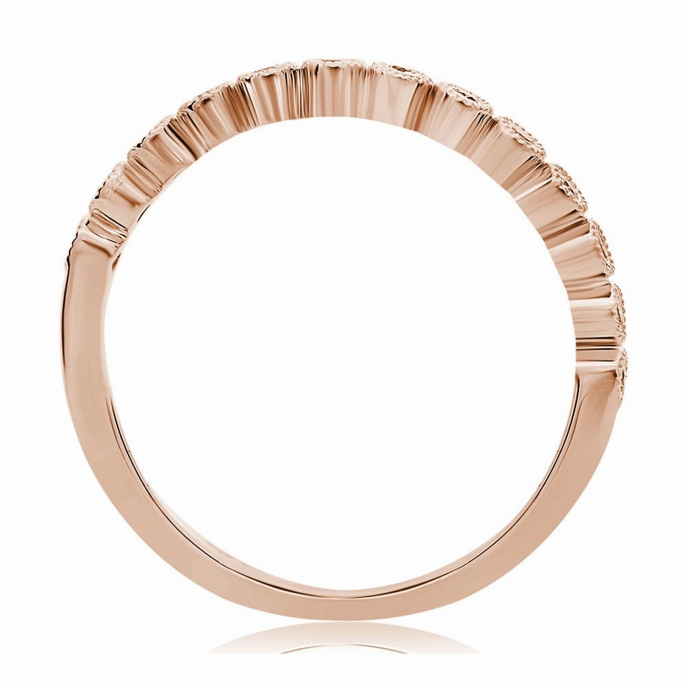 Timeless Present Vintage Craft ROSE GOLD DIAMOND MILGRAIN BAND