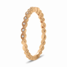 Resilient Design Essential Jewelry ROSE GOLD MARQUISE AND DOT DIAMOND BAND