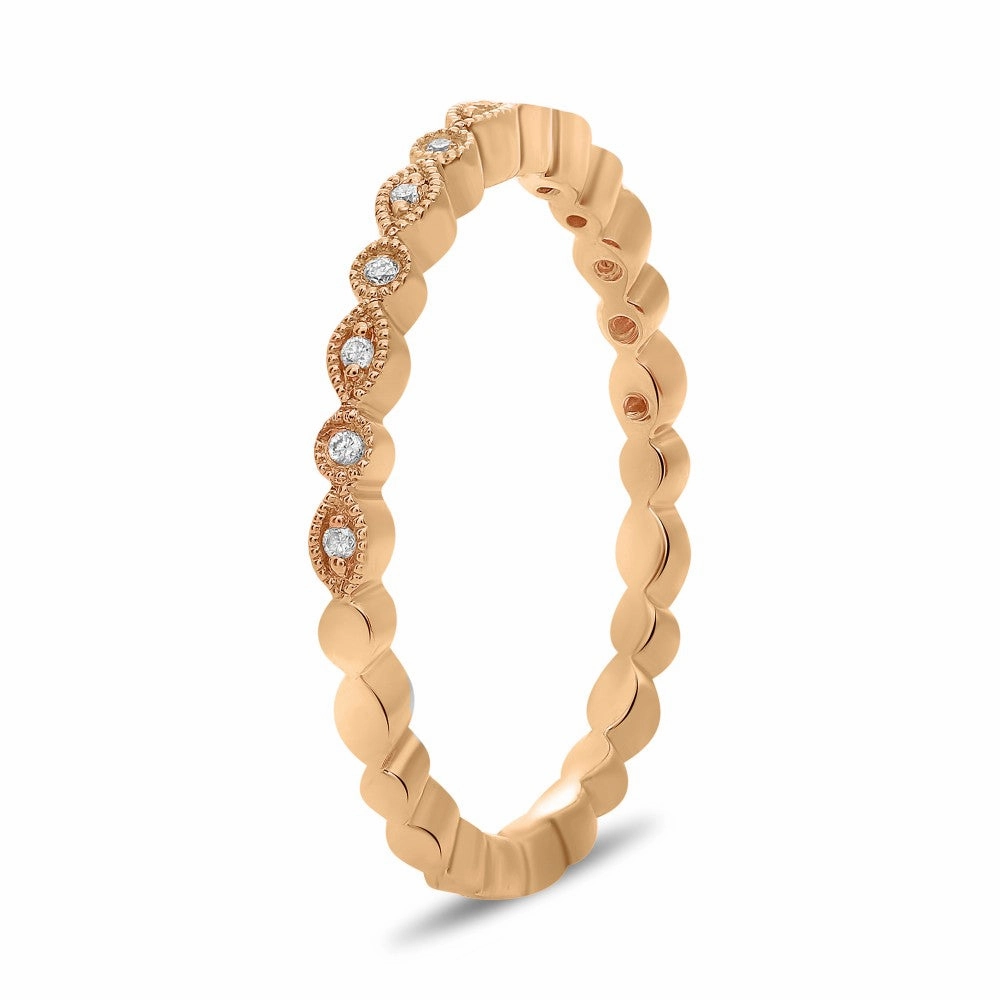 Resilient Design Essential Jewelry ROSE GOLD MARQUISE AND DOT DIAMOND BAND