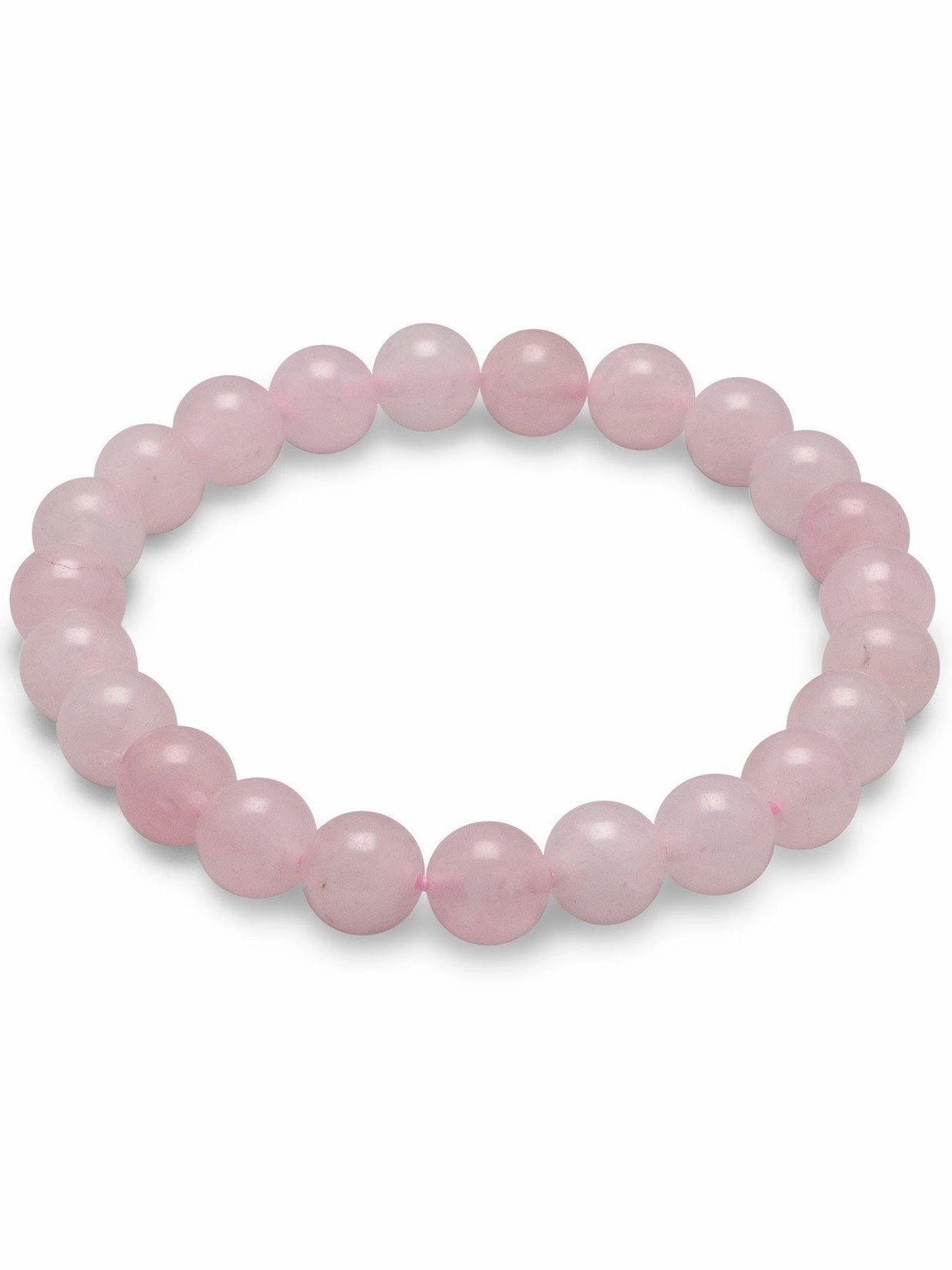 Rose Quartz Bead Stretch Bracelet Dyed Genuine Stones Delicate Look