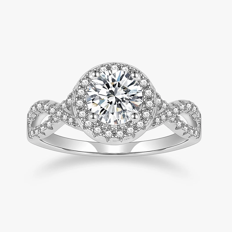 Dainty Charm Round Twisted Gems Ring in Sterling Silver