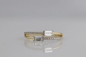 Round With Baguette Diamond Fashion Ring 14k Yellow Gold Urban Fit