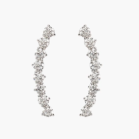 S925 CZ Climber Earrings For Women Handcrafted Accent