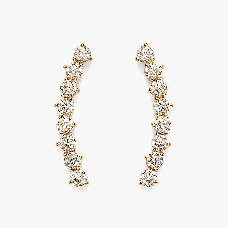 S925 CZ Climber Earrings For Women Dazzling Effect Showstopper Look