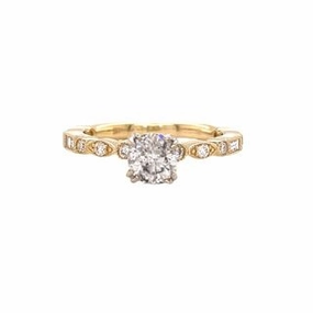 14 Karat Yellow/White Straight Engagement Ring (1.02cttw) Sparkling Article