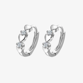 Heart-shaped Zirconia Huggie Earrings For Women Soft feature