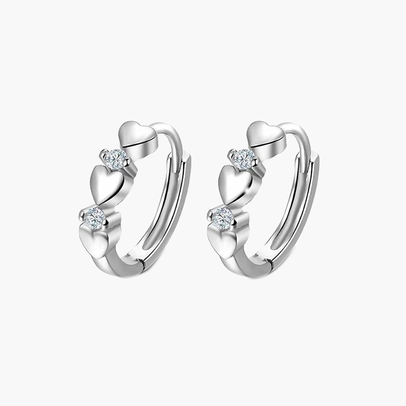 Heart-shaped Zirconia Huggie Earrings For Women Soft feature