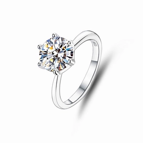 Classic Trinket 2 Carat Classic Round Brilliant Ring | S925 | Moissanite