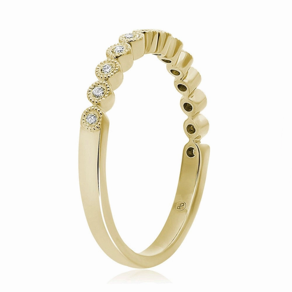 YELLOW GOLD MILGRAIN BAND Lightweight Touch